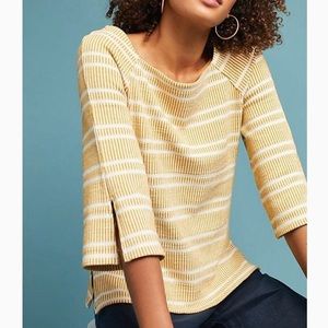 Anthropologie Knitted Yellow Top